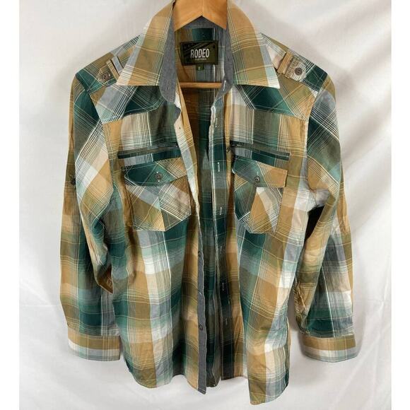 Rodeo Clothing Plaid Button Down Shirt Size Small - Picture 1 of 3